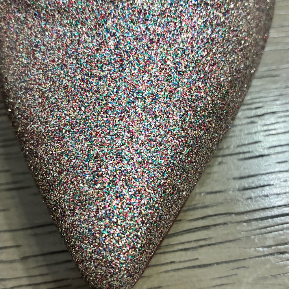 Christian Louboutin Glitter Pointed Ballet Flats in Rose Multi - Picture 2 of 11